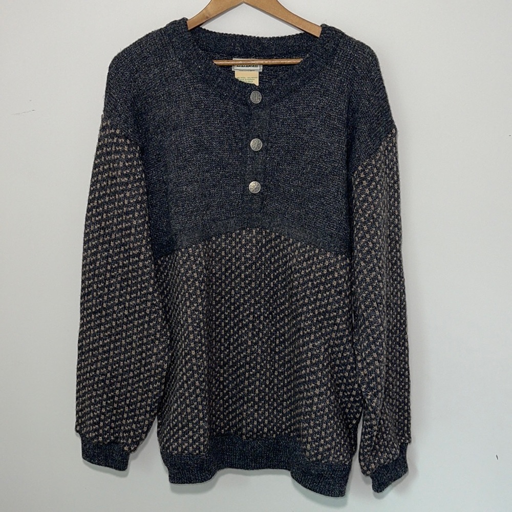 Vintage L.L. Bean Button Up Heavyweight Wool Sweater